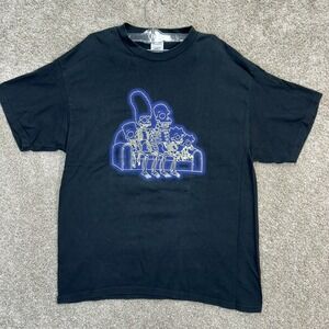 The Simpsons Skeleton Family Couch Graphic T Shirt Mens Large Black